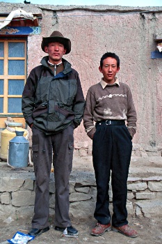 The two monks in western clothes