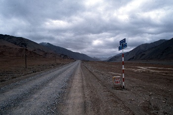 Sign marking the border  between two roadworker sectors